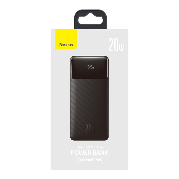 Повербанк Baseus Bidow Digital Display 30 000mAh 20W Чорний