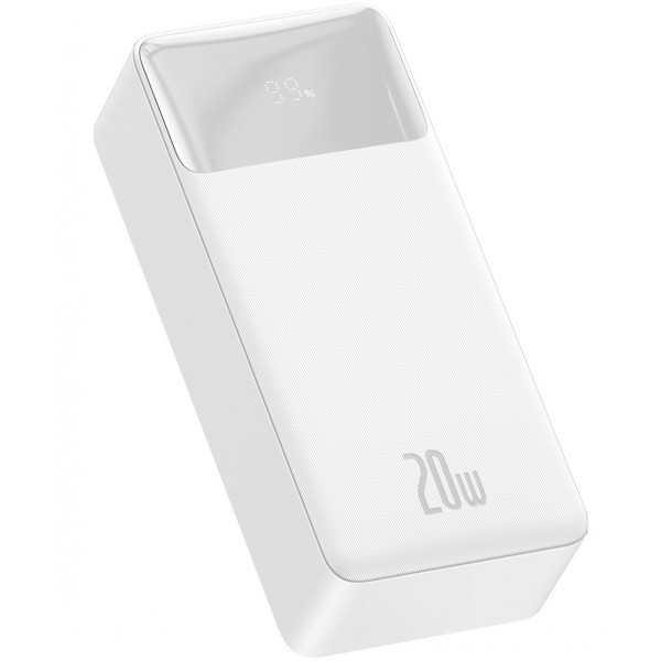 Повербанк Baseus Bipow Digital Display 30000mAh 20W Білий