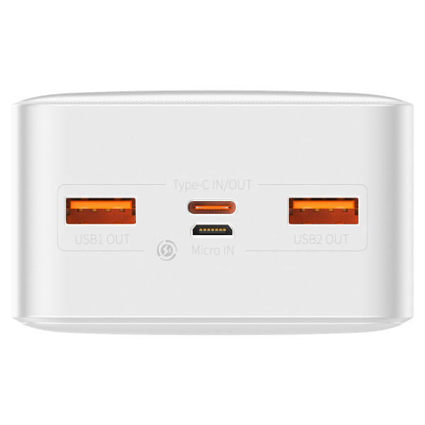 Повербанк Baseus Bipow Digital Display 30000mAh 20W Білий