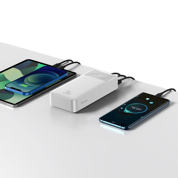 Повербанк Baseus Bipow Digital Display 30000mAh 20W Білий
