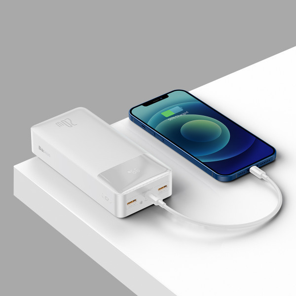 Повербанк Baseus Bipow Digital Display 30000mAh 20W Білий