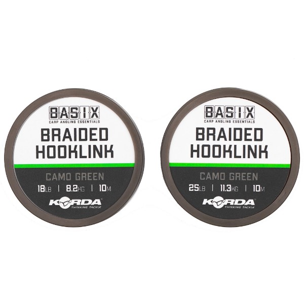 Повідцевий матеріал Korda Basix Braided Hooklink 18lb 10m без обплетення