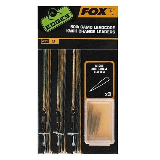 Готовий лідкор Fox Edges 50lb Camo Leadcore Kwik Change Leaders