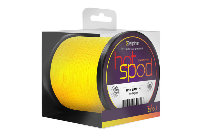 Шнур для споду Delphin HotSPOD 4 / yellow 0.14 mm 9.1kg 300m