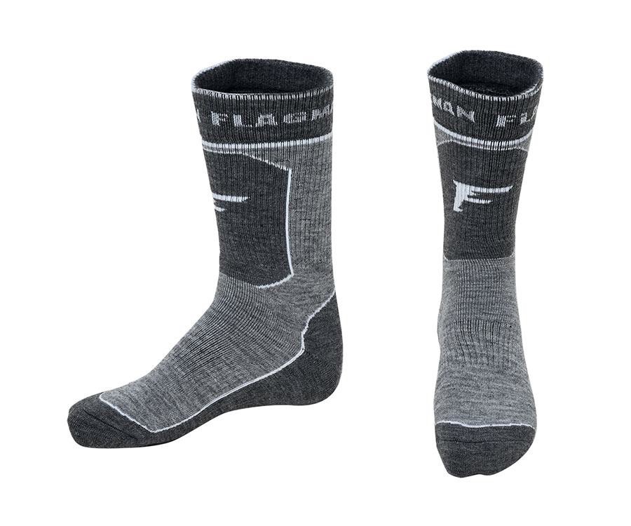 Шкарпетки термотрекінгові Flagman Extra Heat Merino Wool High Grey 42-43