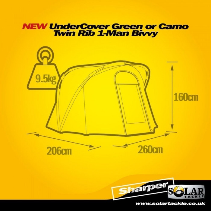 Палатка Solar Undercover Green Twin Rib 1-Man Bivvy