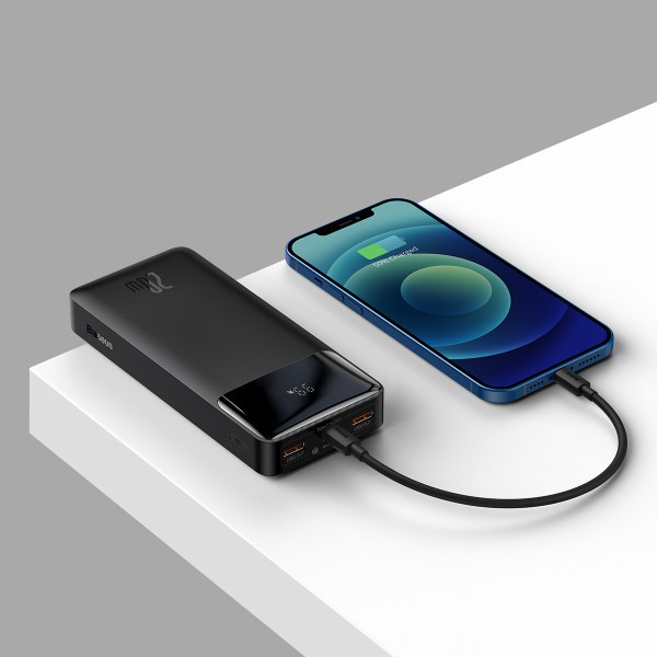 Повербанк Baseus Bipow Digital Display 20000 mAh 20W Чорний