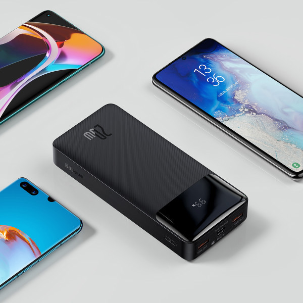 Повербанк Baseus Bipow Digital Display 20000 mAh 20W Чорний