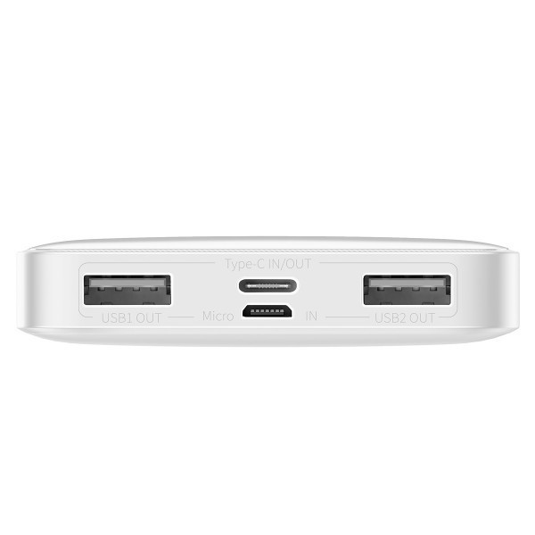 Повербанк Baseus Bipow Digital Display 10000mAh 15W 3A 2USB + Type-C Белый