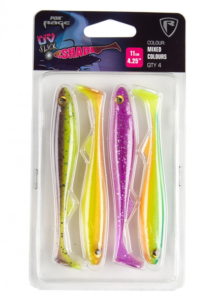 Штучна приманка Rage Ultra UV Slick Shad Mixed Colour Pack 11 см 4 шт.
