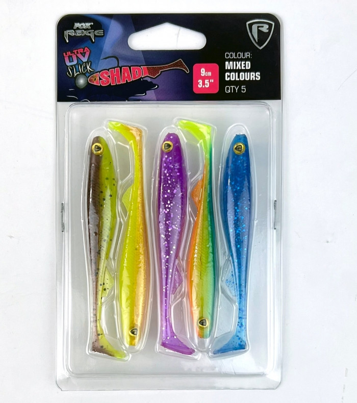 Штучна приманка Rage Ultra UV Slick Shad Mixed Colour Pack 9 см 5 шт.