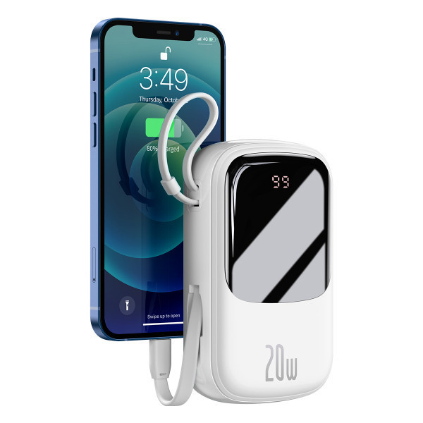 Павербанк Baseus Q Pow 20000 mAh 20 W 5A Білий