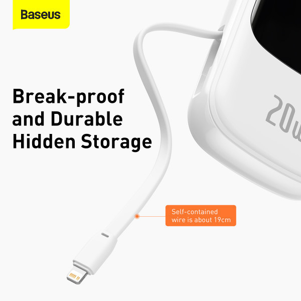 Павербанк Baseus Q Pow 20000 mAh 20 W 5A Білий