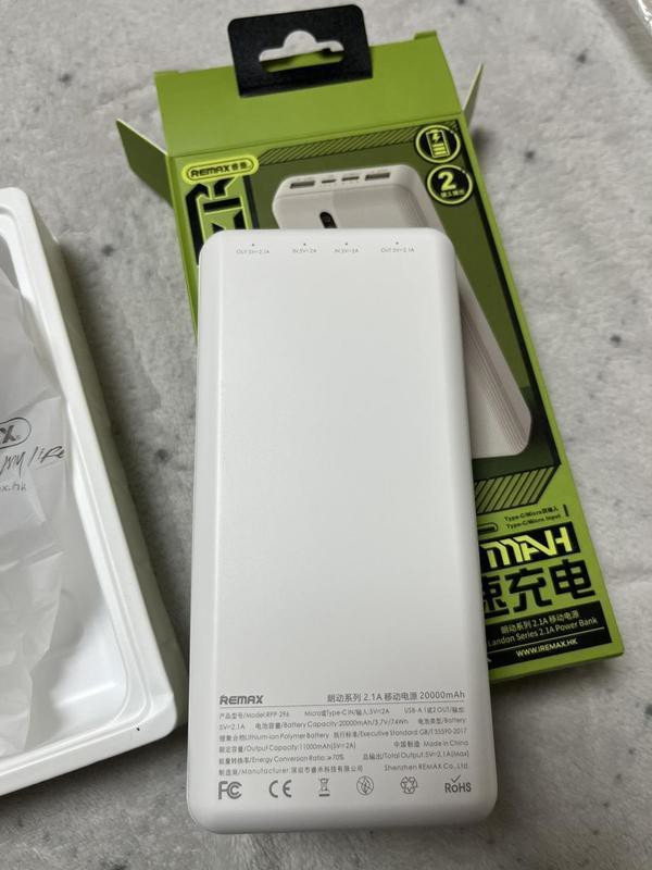 Повербанк Remax PowerBank Landon 20000 mAh White