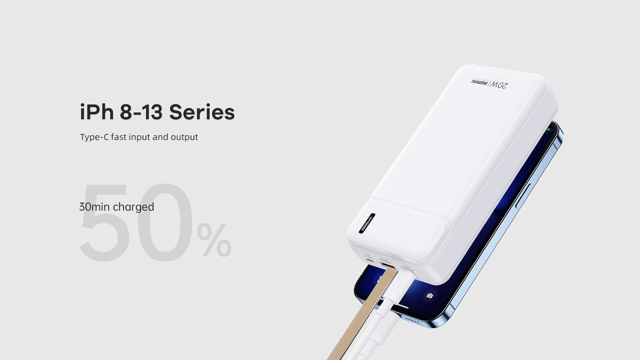 Повербанк Remax PowerBank Pure QC+ PD 20 W 30000 mAh White