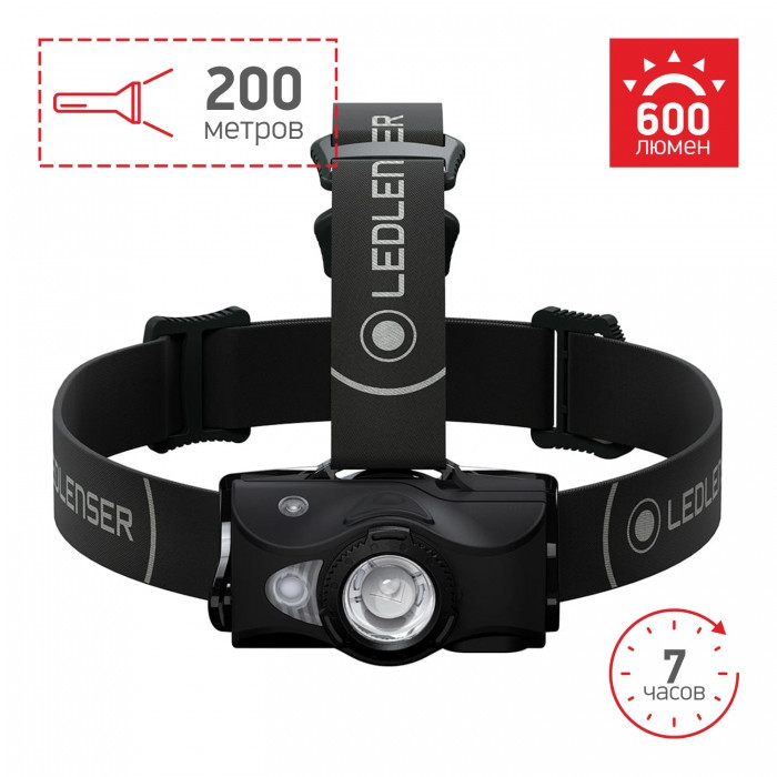 Ліхтар налобний Led Lenser MH8 600LM/200LM Black