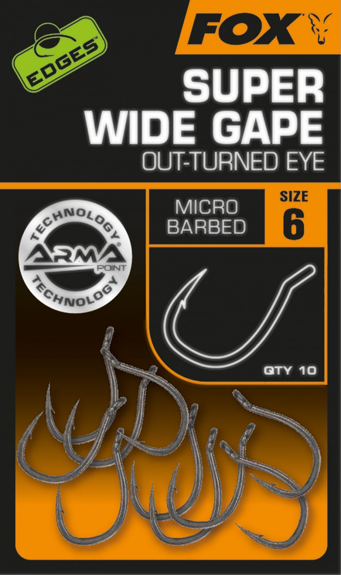Коропові гачки Fox Edges Armapoint Super Wide Gape Outturned Eye Size 6