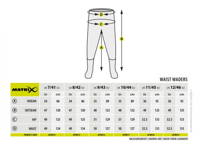 Вейдерси Matrix Lightweight Waist Waders 43