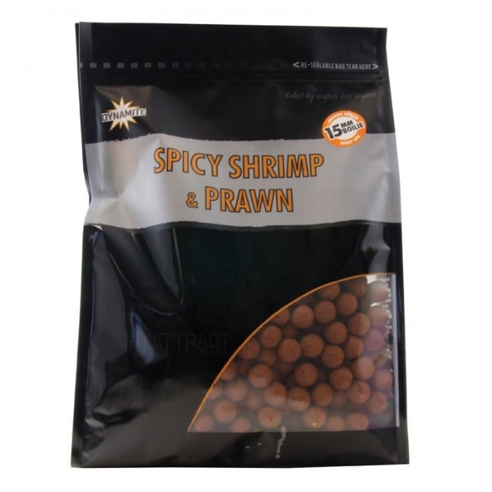 Бойли Dynamite Baits Spicy Shrimp and Prawn Boilies 1kg 15mm
