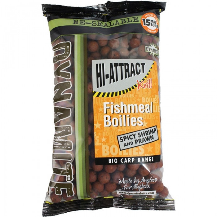 Бойли Dynamite Baits Spicy Shrimp and Prawn Boilies 1kg 15mm