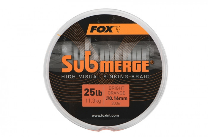 Плетений шнур Fox Submerge High Visual Sinking Braid Bright Orange 0.20