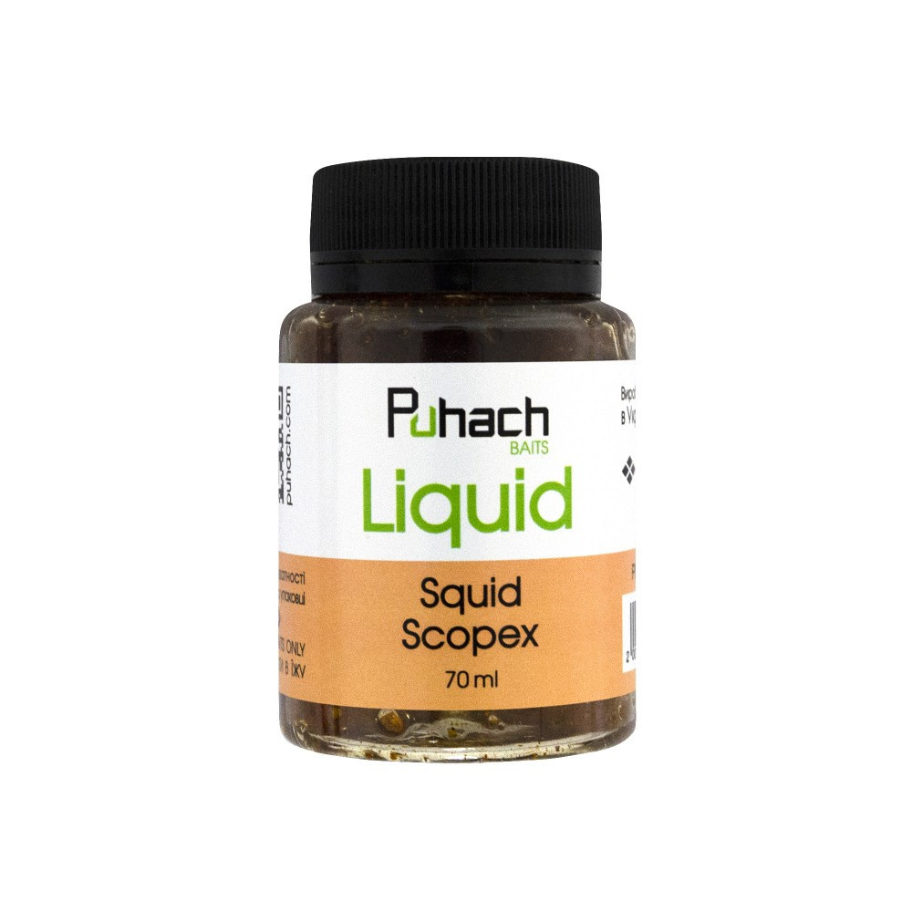 Ліквід Puhach Baits Liquid 70 ml Squid Scopex (Кальмар/Печиво)