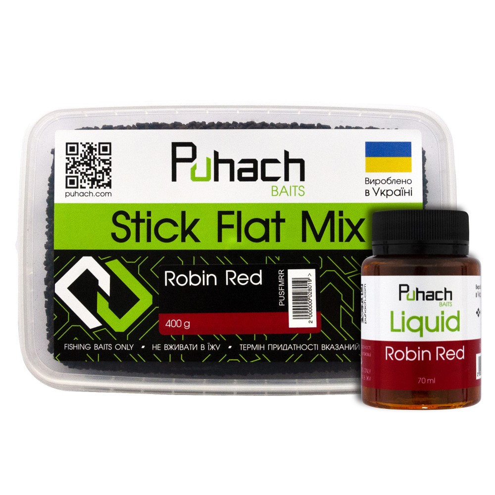 Набор Puhach Baits Stick Flat Mix + Liquid 70 ml Robin Red