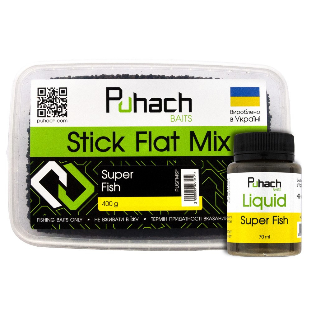 Набор Puhach Baits Stick Flat Mix + Liquid 70 ml Super Fish