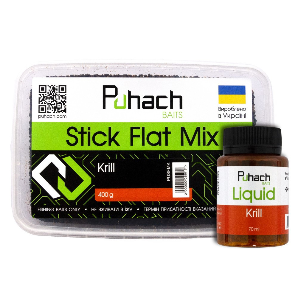 Набор Puhach Baits Stick Flat Mix + Liquid 70 ml Squid Strawberry