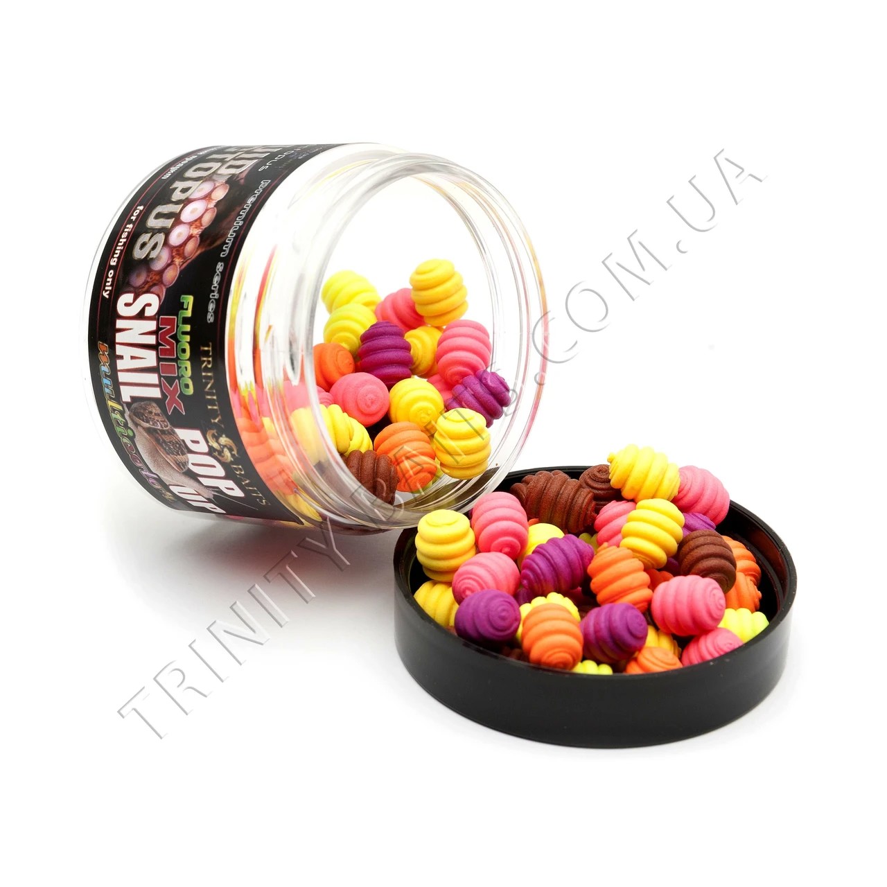 Бойли Pop-ups Snail Trinity Baits 6x10 mm SQUID OCTOPUS FLUORO MIX
