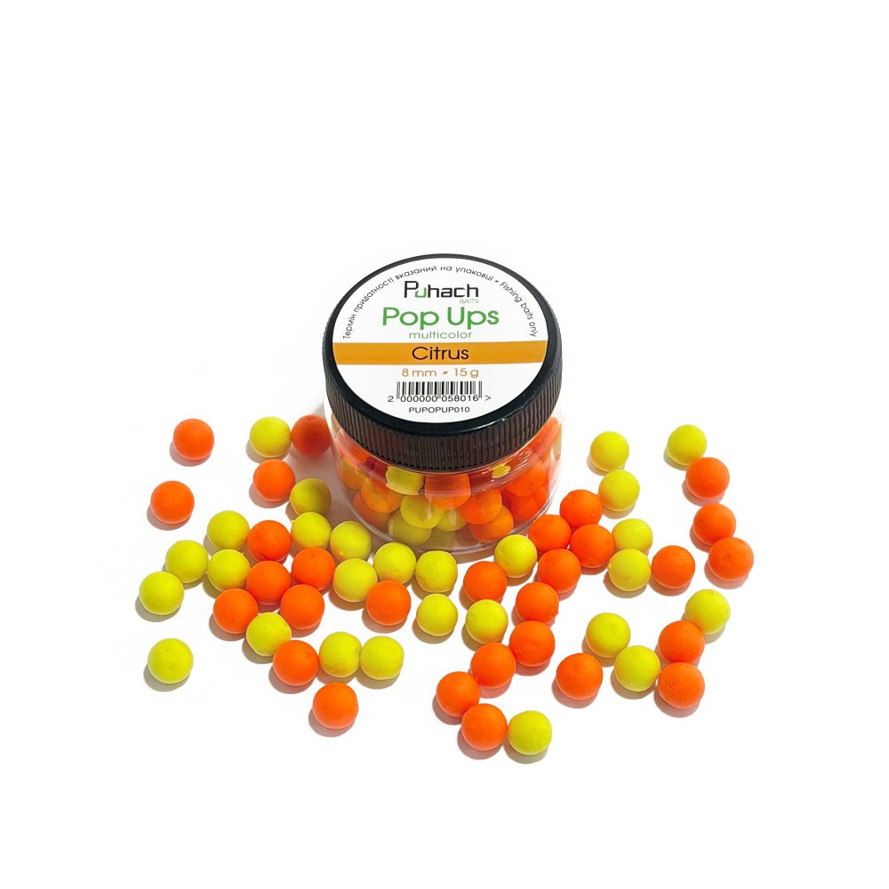 Поп ап Puhach Baits Pop Ups 8 mm Multicolor Citrus (Цитрус)