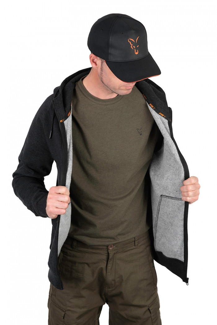 Толстовка Fox Collection Lightweight Hoody Black Marl Orange Logo XL