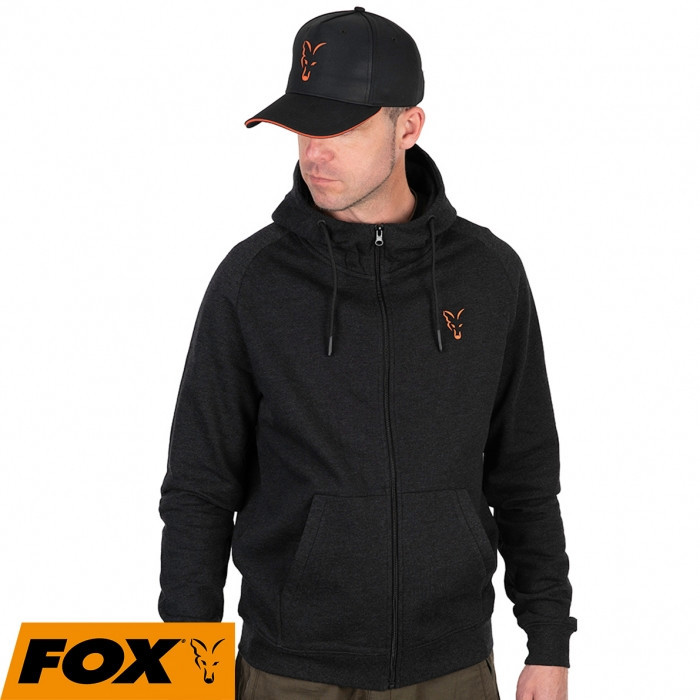 Толстовка Fox Collection Lightweight Hoody Black Marl Orange Logo XXL