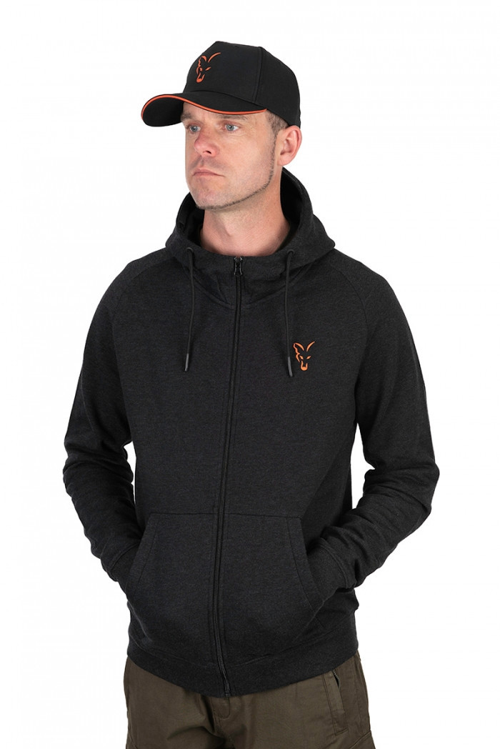 Толстовка Fox Collection Lightweight Hoody Black Marl Orange Logo XXL