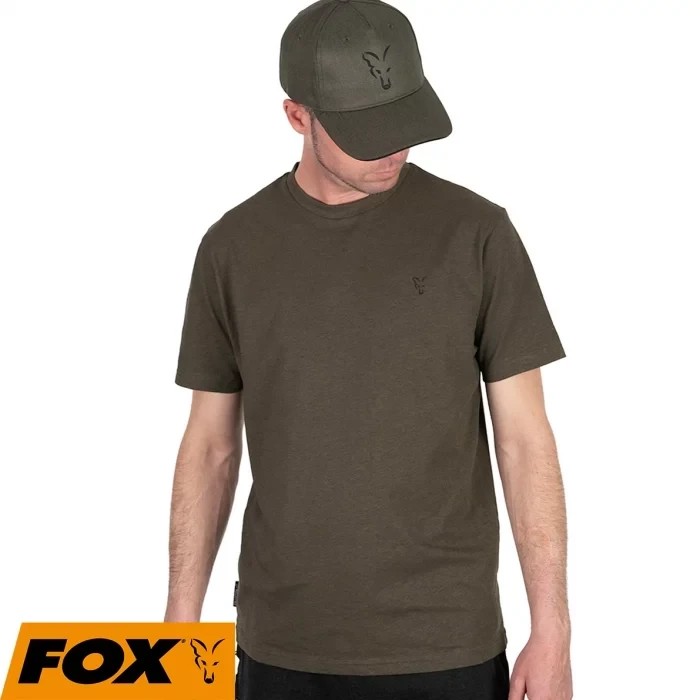Футболка Fox Collection T-Shirt Green Marl Black Logo