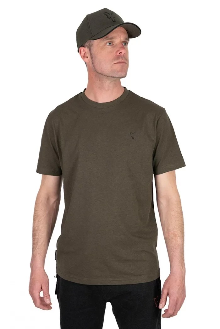 Футболка  Fox Collection T-Shirt Green Marl Black Logo XXL