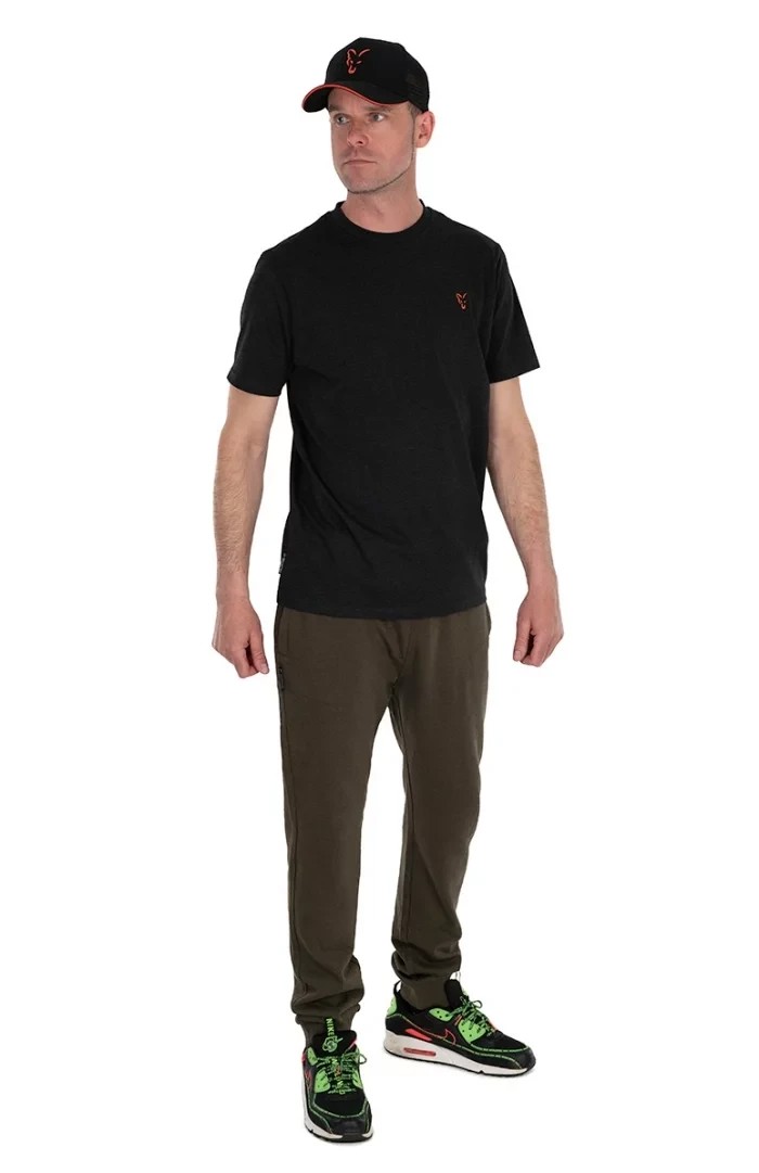 Футболка  Fox Collection T-Shirt Black Marl Orange Logo XXL