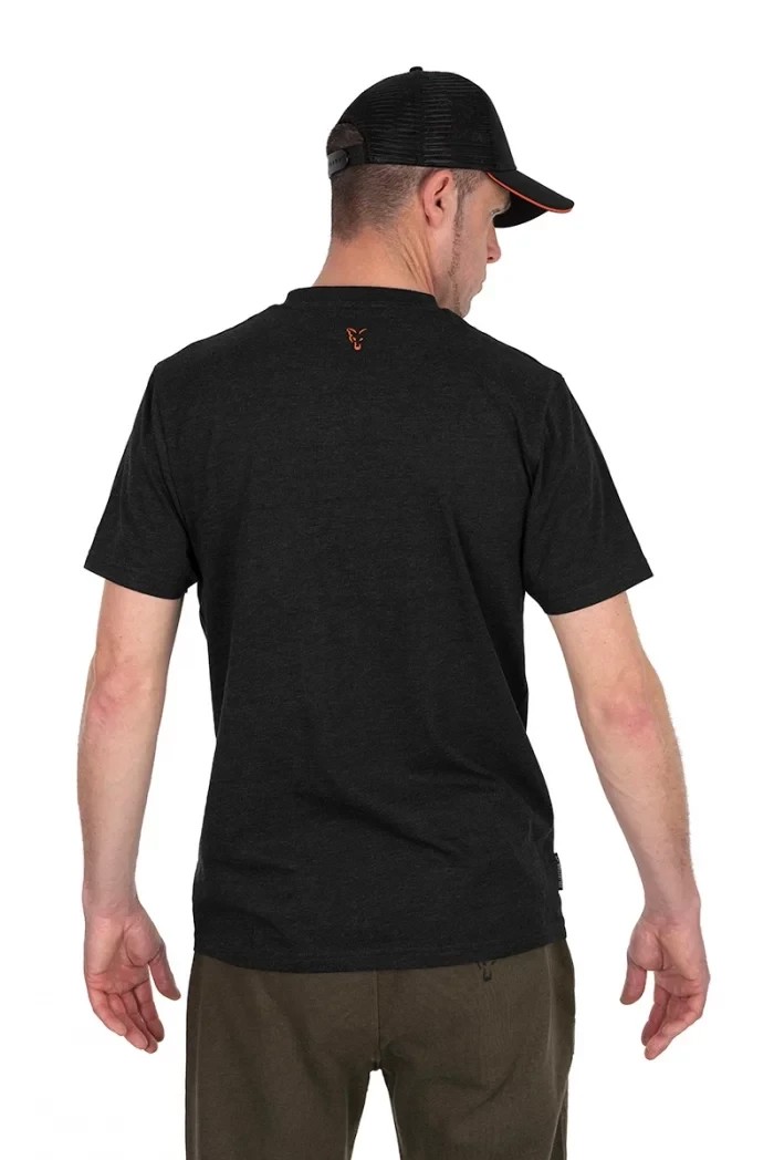 Футболка  Fox Collection T-Shirt Black Marl Orange Logo XXXL