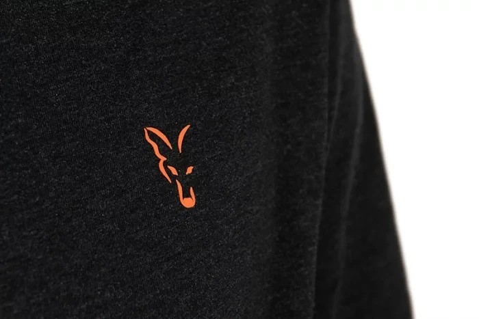 Футболка  Fox Collection T-Shirt Black Marl Orange Logo S