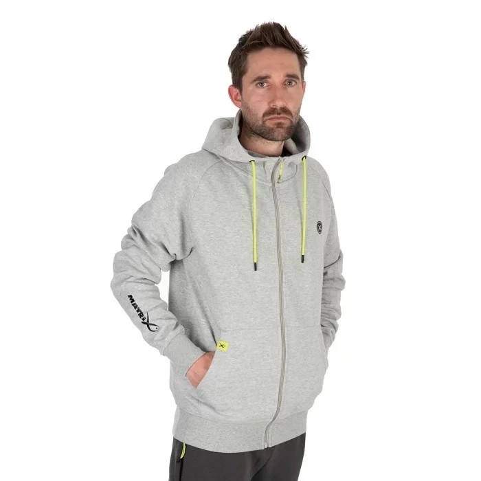 Худі Matrix Black Edition Full Zip Hoody Marl Grey / Lime