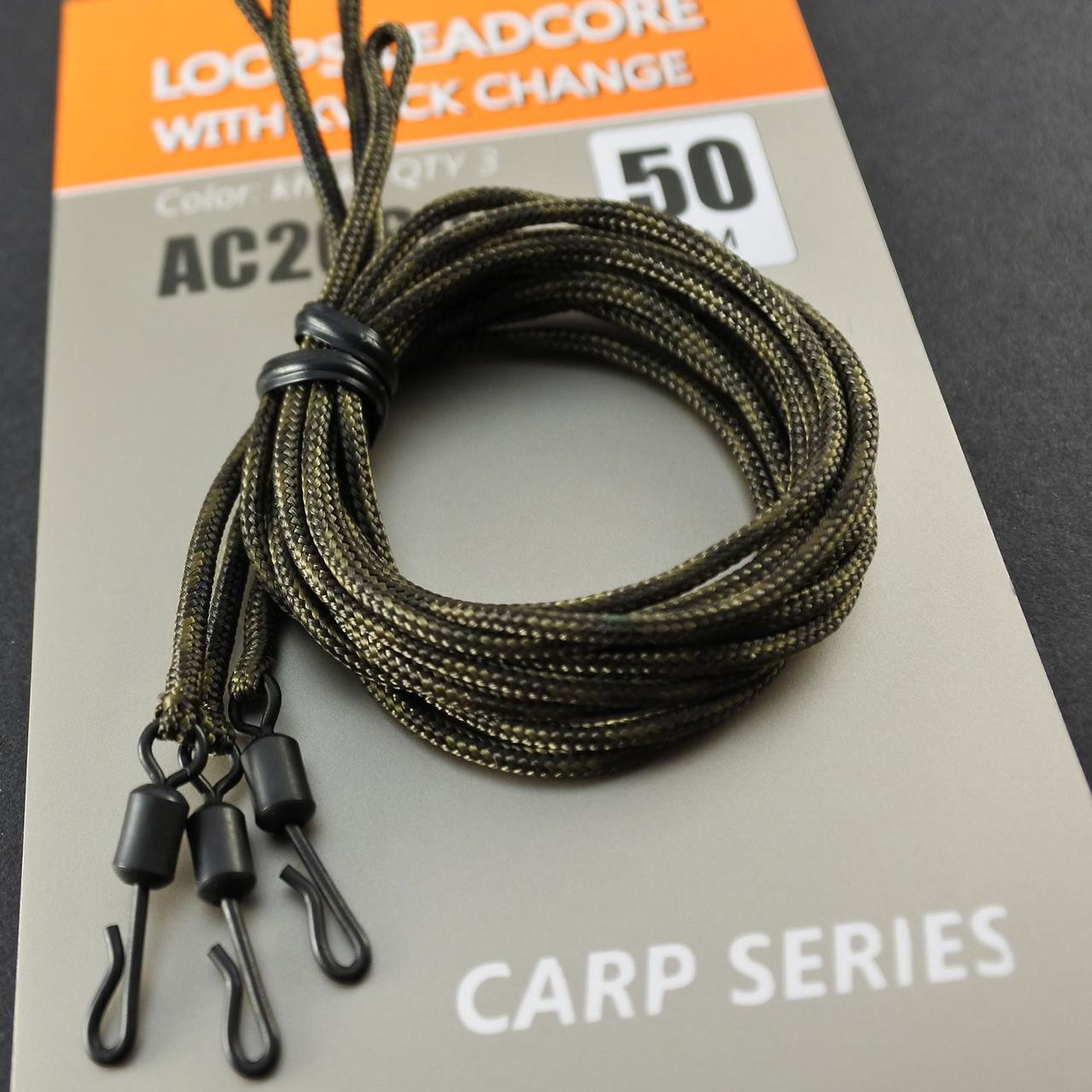 Лідкор із швидкознімним вертлюгом ORANGE Loops leadcore QC 50 cm 3 шт