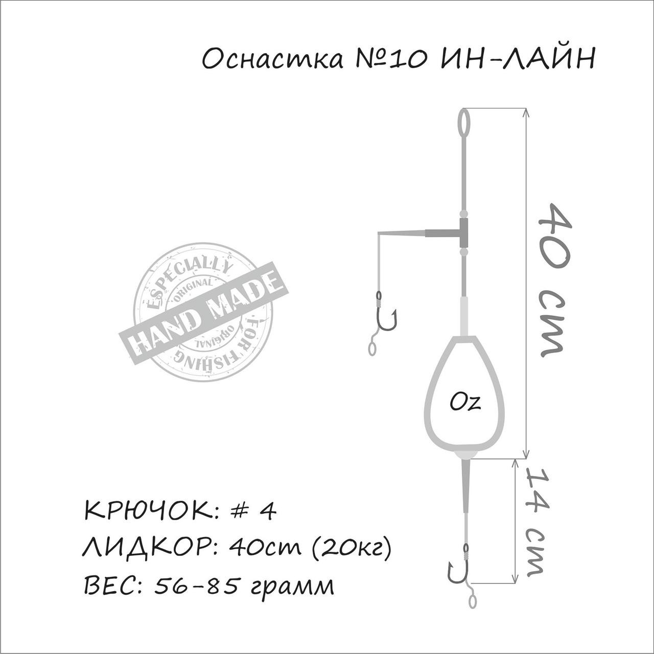 Обладнання коропове No10 ORANGE In-Line Leadcore 71