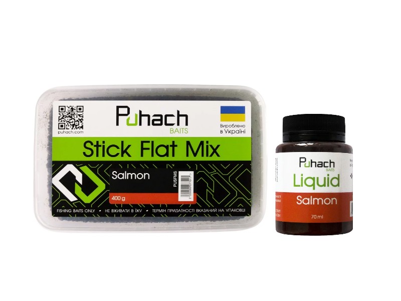 Набір Puhach Baits Stick Flat Mix + Liquid 70 ml Salmon (Лосось)