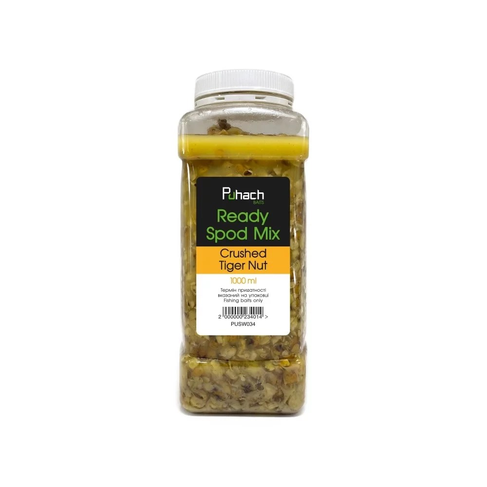 Спод-мікс Puhach Baits Ready Spod Mix 1000 ml – Crushed Tiger Nut (Тигровий горіх дроблений)