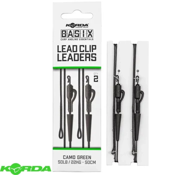 Готове оснащення Korda Basix Lead Clip Leaders 50cm 50lg/22kg