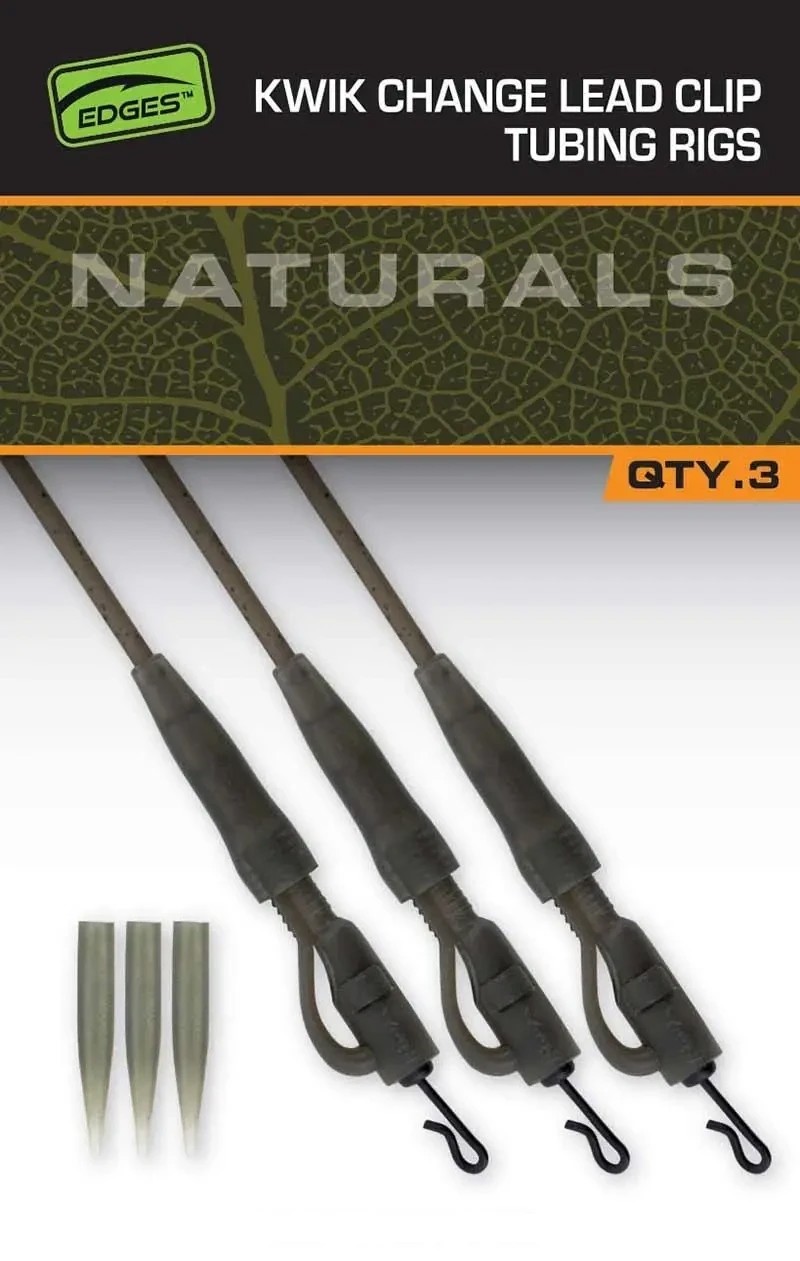 Готове оснащення безпечна кліпса з трубкою протизакручувачем Fox Edges Kwik Change lead clip Tubing Rigs
