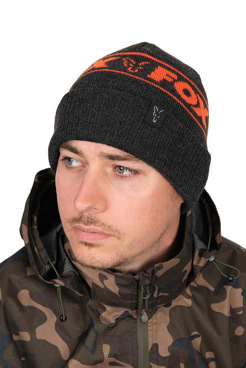 Шапка Fox Collection Beanie Black Orange