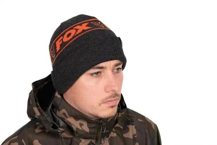 Шапка Fox Collection Beanie Black Orange