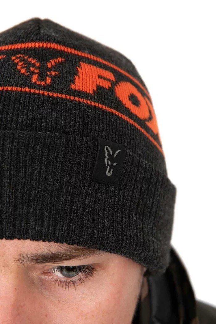 Шапка Fox Collection Beanie Black Orange