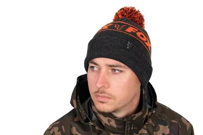 Шапка Fox Collection Bobbles Black Orange